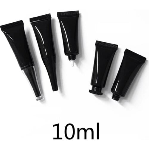 10G 10ML Black Cosmetic Cream Tube Makeup Beauty Empty Soft Container Concealer Packaging Fragrance Oil Squeeze Bottles 50pcs