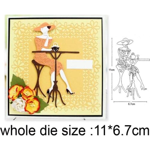 Craft dies Modern Women Lady Cafe Metal Cutting Dies DIY Scrapbooking die cut Embossing Paper Card Making Stencils dies Template