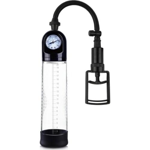 Manual Penis Pump Extender With Pressure Indicator Adult Sex toys Penis Enlargement Pump Male Masturbator Penis Trainer