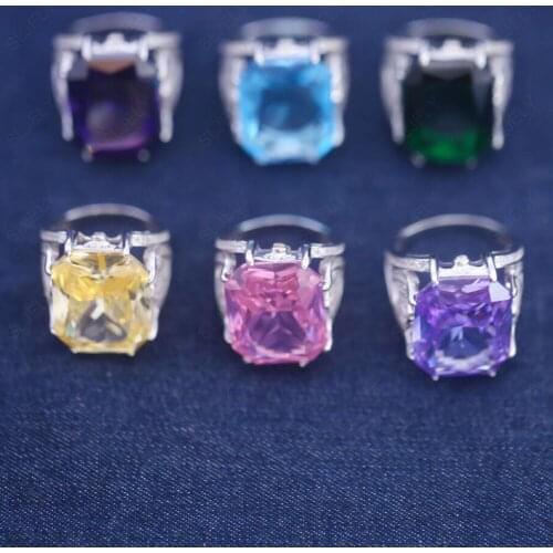 SLJELY Fashion Real 925 Sterling Silver Shining Multicolor Big Gem Zircon Ring Women Wedding Dinner Party Luxury Brand Jewelry