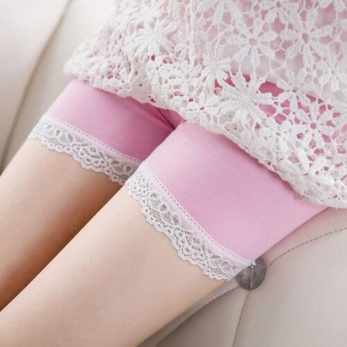 2Pcs New Girls Safety Pants Kids Children Short Trousers Leggings 2021 Summer Lace Slim Underwear Pure Color Teenagers Shorts