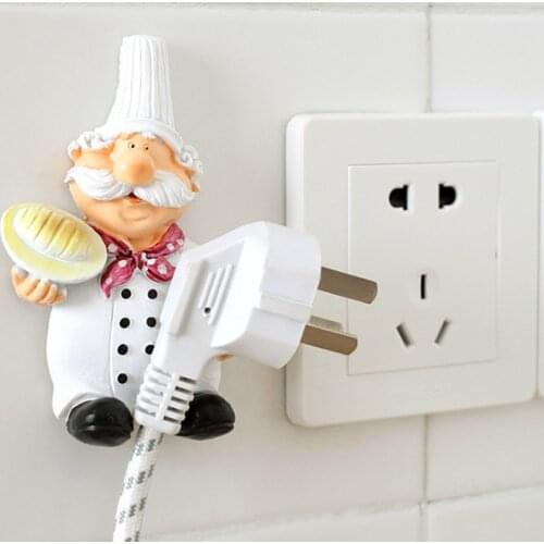 Cook Design Power Plug Socket Storage Rack Wall Storage Hook Hanger Cartoon Kitchen Outlet Plug Holder Keys Bathroom