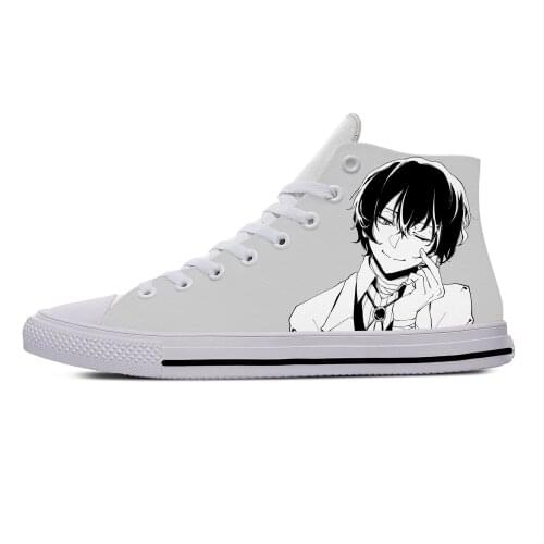Japanese Anime Manga Bungo Stray Dogs Dazai Osamu Casual Cloth Shoes High Top Lightweight Breathable 3D Print Men Women Sneakers