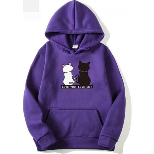 Streetwear Hoodies Women Sweatshirt Autumn Long Sleeve Hoodies Harajuku Hoodie Cute Cat Print Sweatshirt Women Sudadera Mujer