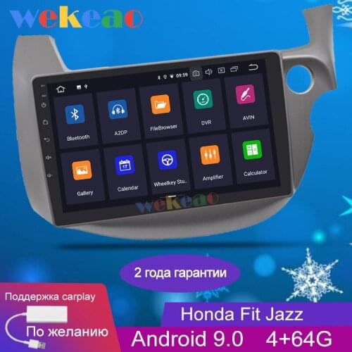 Wekeao Touch Screen 10.1'' 1 Din Android 9.0 Car Dvd Multimedia Player For Honda Fit Jazz Car Radio GPS Navigation 2007-2013 4G