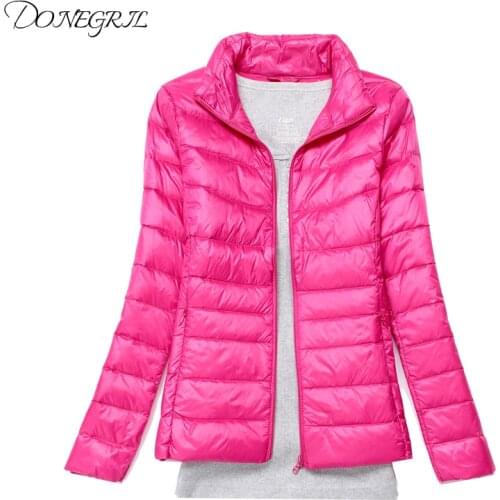 Women Winter New Jacket Women 2020 Fashion Light thin Warm Short Parkas Women Solid color Large size S-7XL Cotton-padded jacket