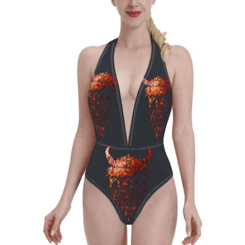 Women 2021 Exotic Bikinis Viking Beard Vikings Women Swimsuit One-Piece swimsuit Norse Beach wear For Women
