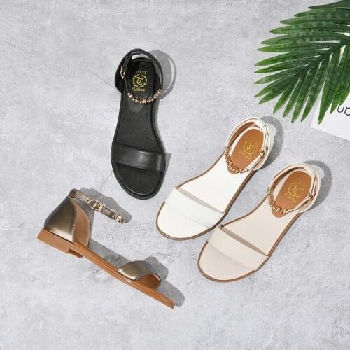 SKLFGXZY New Summer Style Women Fashion Leather Sandals Fashion Package with Womens Shoes Real Cowhide Cool Sandals Size 34-43