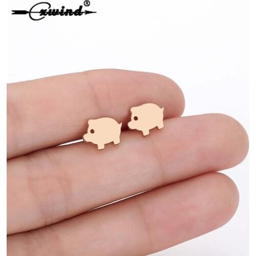Cxwind Womens Lovely Pig Earrings Cute Animal Pig Earrings Gift For Women Girl Party Wedding Fashion Statement Jewelry Brincos