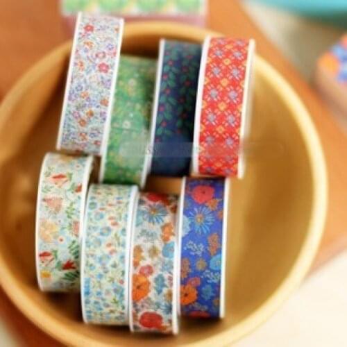 1.5cm Ancient Flower Washi Tape North Eruope INS Style Scrapbooking Diary Cards Decorative DIY Hand Working Sticker Hobby Crafts
