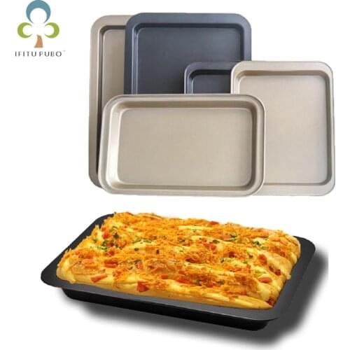 1PC Rectangular Non-stick Bread Cake Baking Tray Baking Tray Oven Rectangular Black Baking Tray Diy Baking for Kitchen ZXH