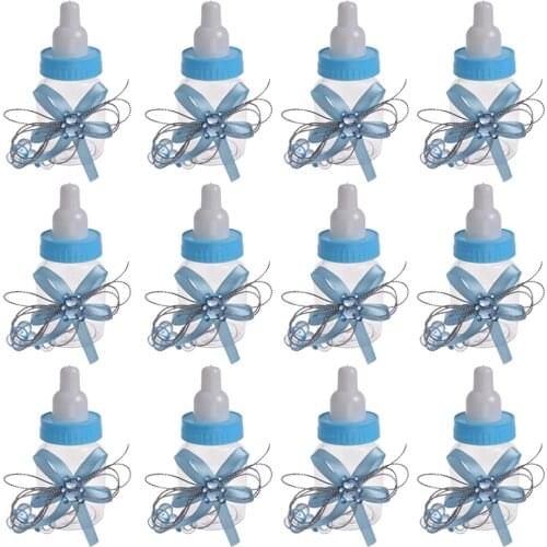 12pcs Fillable Bottles Candy Box Baby Shower Baptism Party Favour Christening Supplies