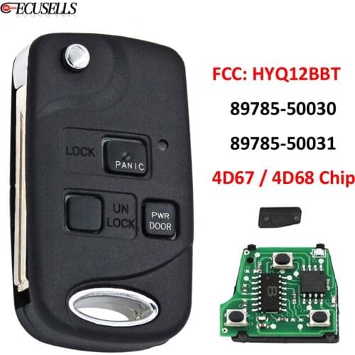 3 Button Folding Flip Remote Car Key 4D67 Chip / 4D68 Chip FCC ID: HYQ12BBT for Lexus ES330 RX330 RX400h RX350