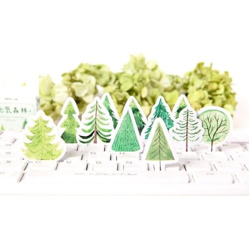 30packs/lot Lovely Green Forest Adhesive Scrapbook Sticker Children Decorative Sticker Multi Package Label Wholesale