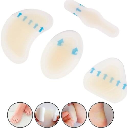 4Pcs Foot Care Skin Hydrocolloid Relief Plaster Blister Patch Heel Protector New