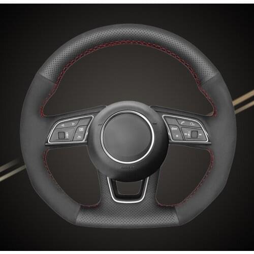 Car Braid On The Steering Wheel Cover for Audi A3 (8V) A4 (B9) Avant A5 (F5) A1 (8X) Sportback Q2 2016-2019 Auto Braiding Covers