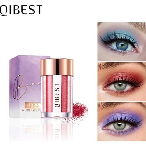 QIBEST Shiny Eyeshadow Make Up 13 Colors Mineral Shimmer Eye Shadow Powder Make Up Eye Makeup Cosmetics Matte Eyeshadow