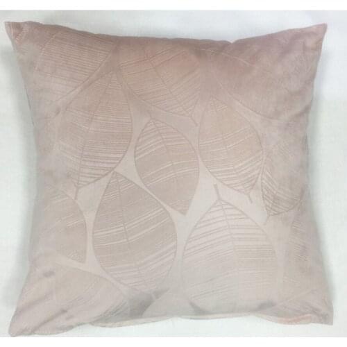 Pink Embossing Sofa Pillowcase Home Decor Velvet Plant Leaves Cushion Cover
