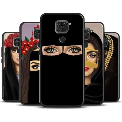 Woman In Hijab Face Muslim Islamic Gril Case For Xiaomi Redmi Note 10 Pro 8T 9S 8 9 Pro Phone Cover For Redmi 9T 9C 9A K40 8A 7A