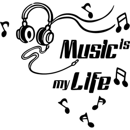 Music is life Decoration wall stickers for Kids Rooms bedroom Home Decor mural Living room Decals Cartoon Art wall paper