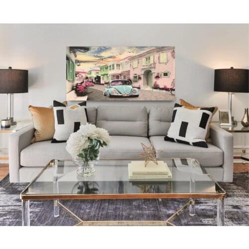 Canvas Table from the Town Of Aegean Nostalgic Esintiler Fashion Table 60x120 Cm