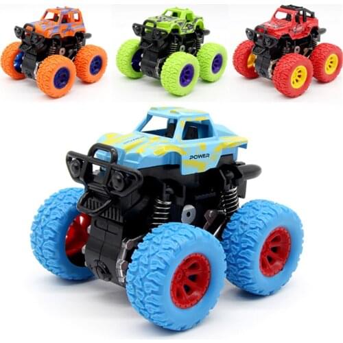 Four-wheel drive off-road toy car inertia belt shock absorber childrens toy drop-resistant car model 360° rotation