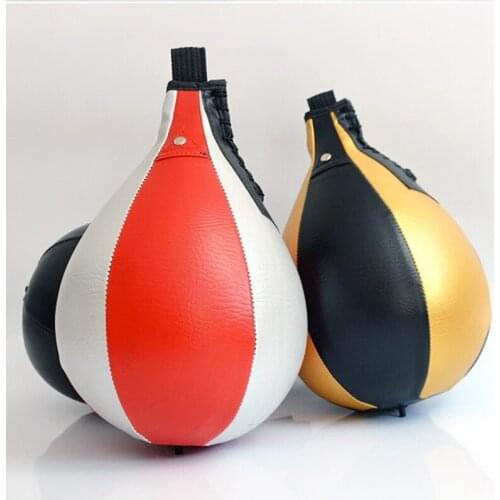 PU Leather Punching Ball Pear Boxing Bag Reflex Speed Balls Fitness Training Double End Boxing Speed Ball