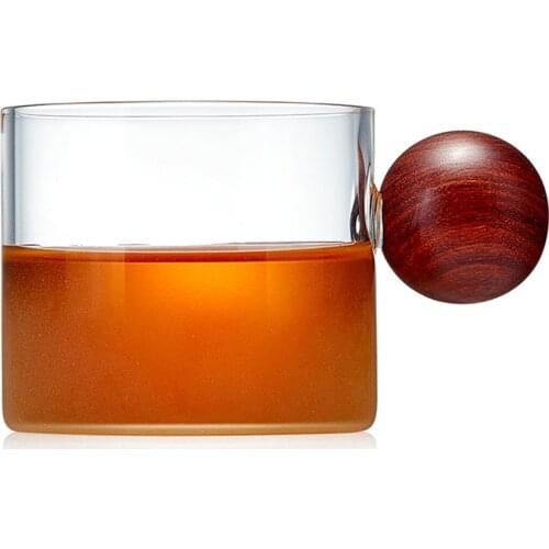 Classic Transparent Glasses Teacups Coffee Mug Heat Resistant Globe Handle For Tea Milk Latte Espresso Cappuccino TOP