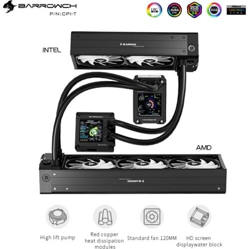 Barrowch PC Water Cooling Kit AIO CPU Cooler For AM4/115X/X99/X299 Integrated Module With 260 360 Radiator Fan,CPI-T