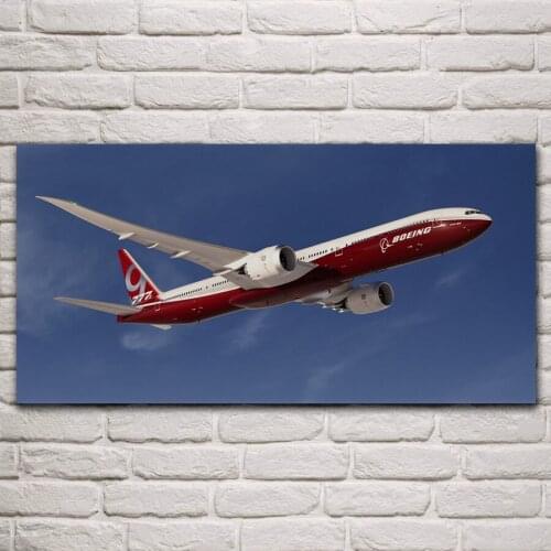 Beautiful boeing b 777 air flight passenger aircraft artwork living room home wall decor art print fabric poster art print KN624