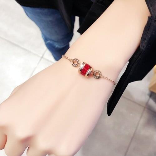 Crystal Brecelet Titanium Steel Rose Gold High Quality Bracelet&Bangle Jewelry drop shipping