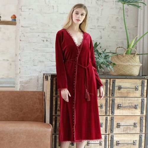 Lady Sexy Nightgown Sexy Sleepwear Condole Belt pajamas Korean velvet Home Sleeping Dress Comfortable Female Home Sleepwear