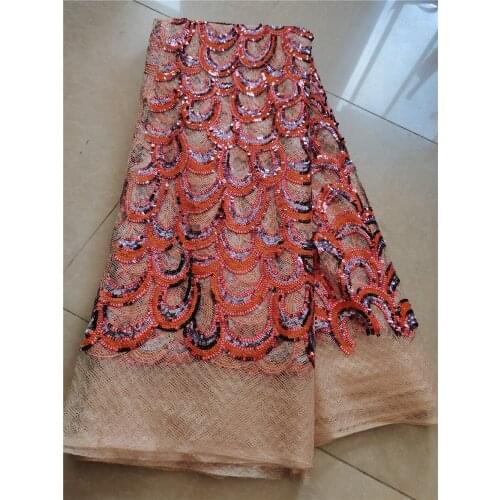 MIQIER High Quality nigerian tulle fabric French Tulle lace Women Dress Embroidered Sequin Lace Fabric African ZP018