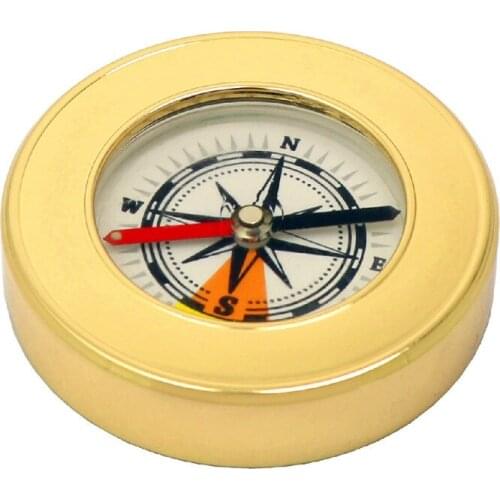 New Outdoor Camping Hiking Portable Pocket Zinc Alloy Gold Color Small Compass Navigation Camping Portable Accessories