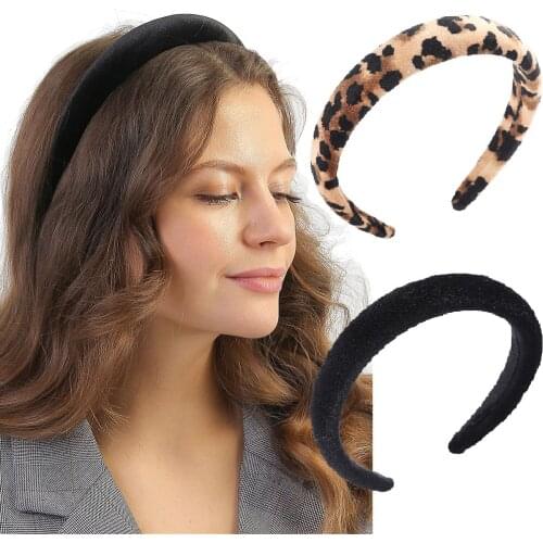 Velvet Padded Headbands For Women Hairband Solid Color Elastic Thick Hair Hoop Bands Girls Sponge Fashion Hair Accessories