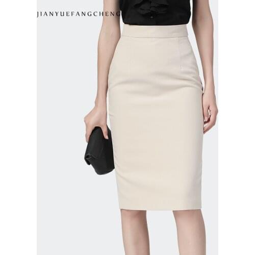 Office Ladies Pencil Skirt Solid Mid-Length High Wasit Slim Work Wear Bottoms Plus Size 2021 Summer Elegant Sexy Women Skirts