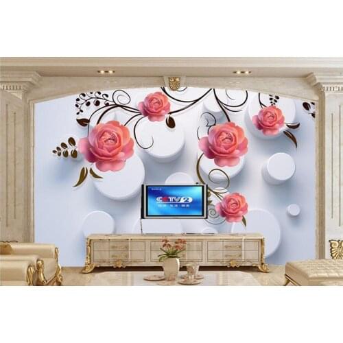 Custom mural papel de parede,Simple pattern of roses wallpaper,hotel living room bedroom TV sofa wall wallpaper for walls 3d