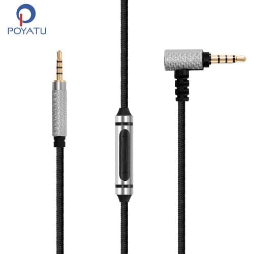 POYATU 2.5mm to 3.5mm Stereo Audio Cable For AKG K490 NC K490NC Headphone Cable Replacement Cords With Mic For iPhone Andriod