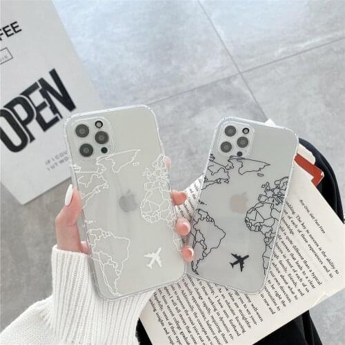 Clear City map soft Case For iPhone 11 12 Pro Max mini 7 8 Plus XR X XS MAX se silicon phone Cover Fashion Simple fundas capa