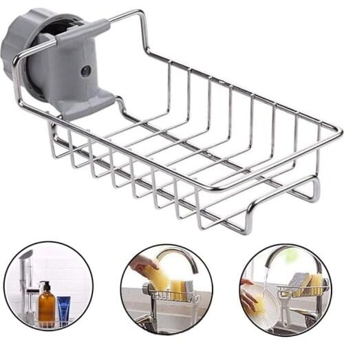 Sink Drain Basket Kitchen AccessoriesStainless Steel Faucet Storage Rack Sponge Soap Dishwashing Liquid Drainer Holder