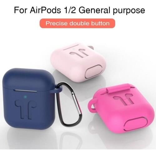 Silicone Cases for Airpods 1 2nd Wireless Bluetooth Earphone Protective Cover Case With Hook AirPods 2 &1 Compatible