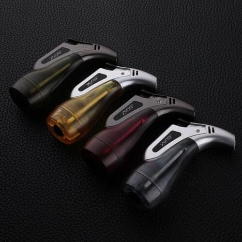 Blue Flames Windproof Turbo Small Spray GunVisible Gas Lighter Cigar Tube Tobacco Pipes Accessories Kitchen Outdoor Lighter