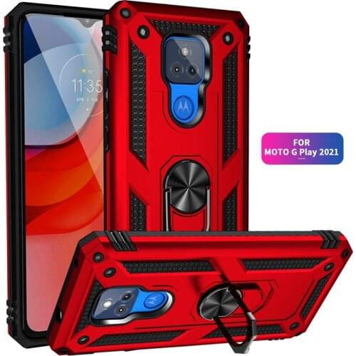 Heavy Duty Rugged Cover Ring Bracket Magnetic Holder Shockproof Kickstand case For Motorola Moto G Play 2021