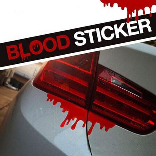 Reflective Warning Car Stickers Blood Bleeding Decals Car Decor Accessories 1pcs