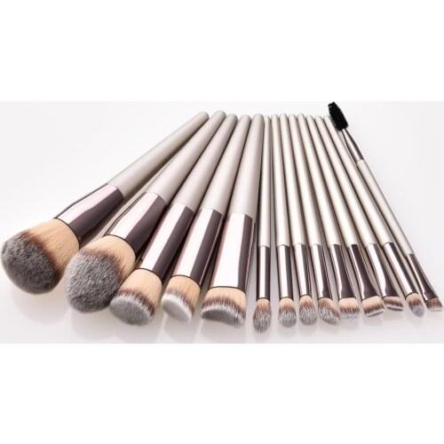 6/9/10/14pcs Champagne Makeup Brushes Set Professional Soft Cosmetic Eyebrow Eyeshadow Make up Brush Kit de pinceaux maquillage