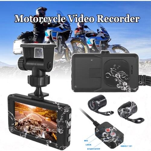 Motorcycle Camera Video Recorder DVR Dash Cam 1080P Full HD Wide Angle Dual Lens Night Vision Waterproof Multilanguage DashCam