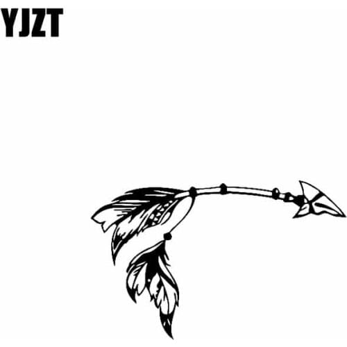 YJZT 14.7CM*9.3CM Arrow Dream Catcher Vinyl Decal Car Sticker Black/Silver C10-01983