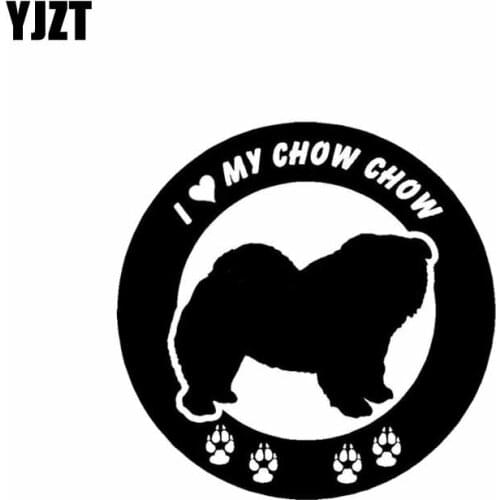 YJZT 15CM*15CM I love My Chow Chow Vinyl Car Sticker Black/Silver C2-3237