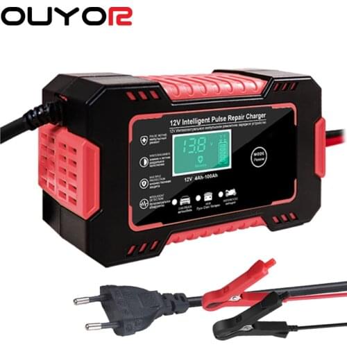 Intelligent Car Motorcycle Battery Charger 12V 6A For Auto Moto Lead Acid AGM Gel VRLA Smart Charging 6A 12V Digital LCD Display