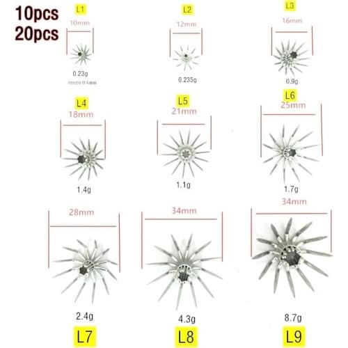 10/20pcs Stainless steel squid hooks Smallest to Large Umbrella fishhook jig fishing lure bait accessories Full size Sea needels